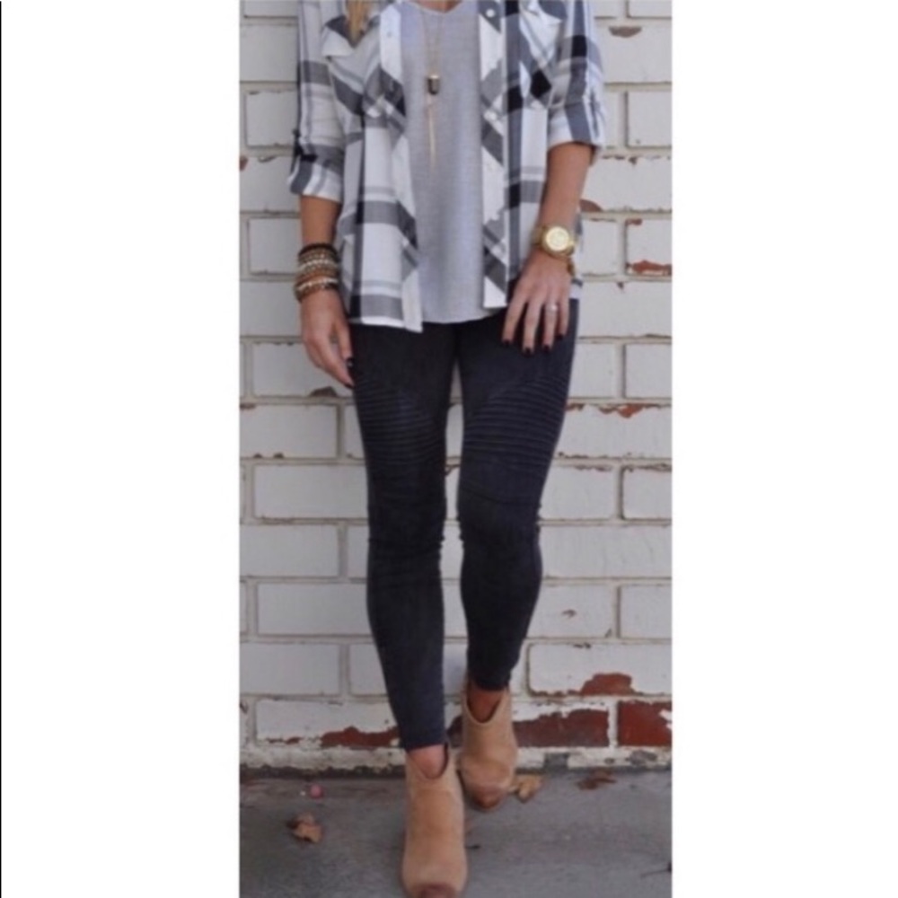 Dark Grey Moto Jeggings